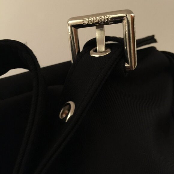 ESPRIT VINTAGE Authentic Nylon Backpack NEW with TAGS - Black - Picture 7 of 16
